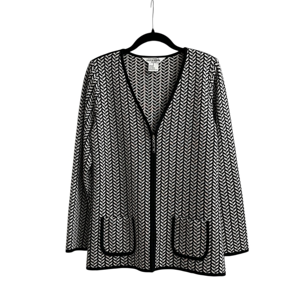 Exclusively Misook Zip Up Cardigan Sweater Old Money Quiet Luxury Classic